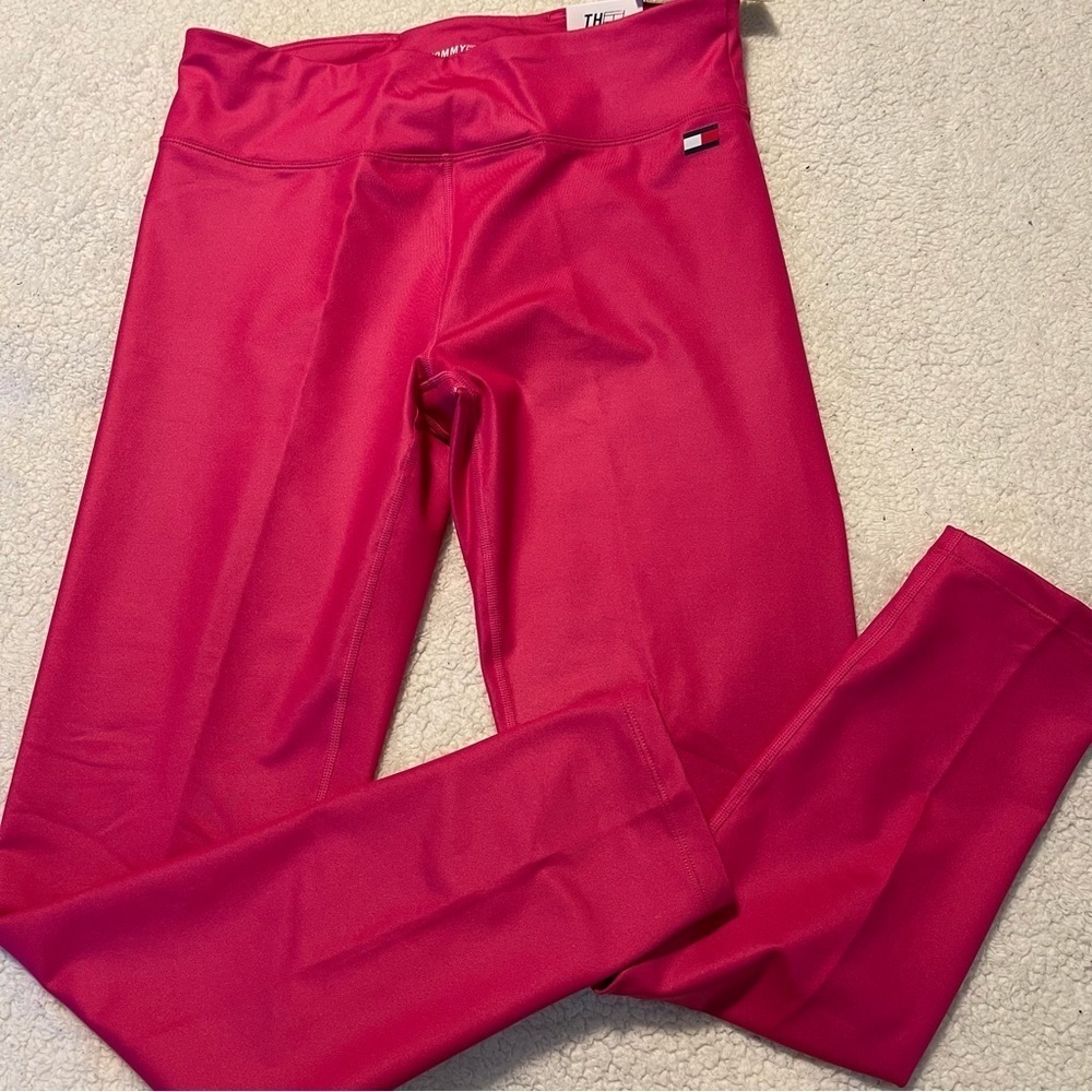 Tommy Hilfiger Sport High Rise Leggings Size Medium Magenta Pink Running New